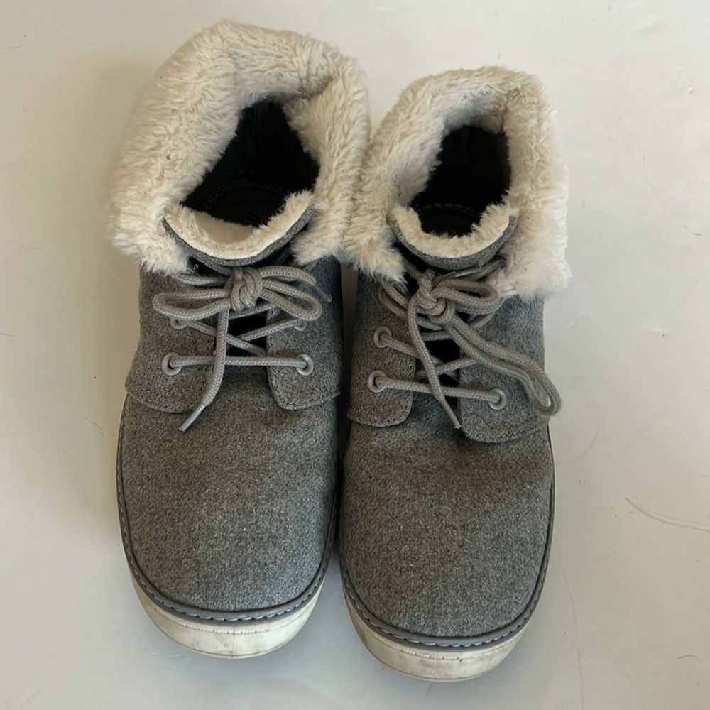 Madden Gray Fur Lined Laced Booties